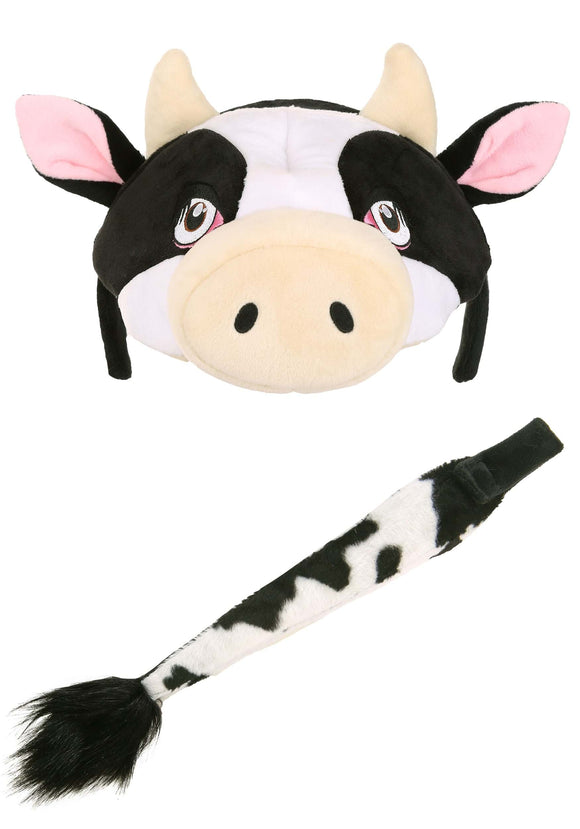 Cow Soft Headband & Tail Accessory \ Kit
