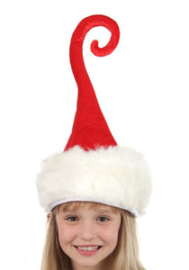 Plush Curly Q Santa Hat