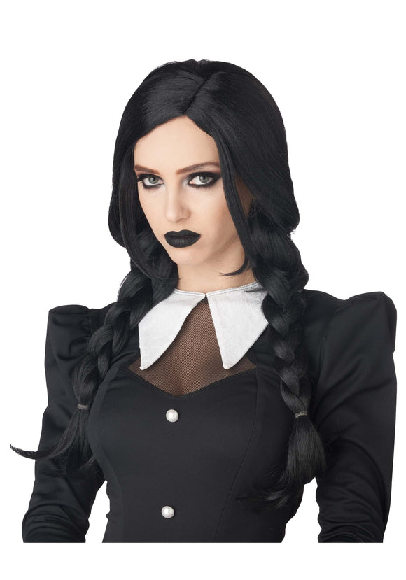 Dark Gothic Black Braid Wig