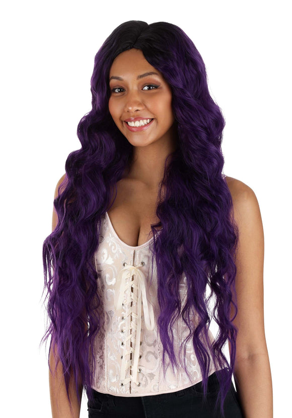 Long Dark Purple Wavy Wig