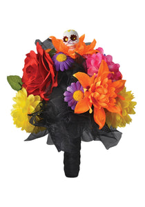 Day of the Dead Skull and Flowers Bouquet