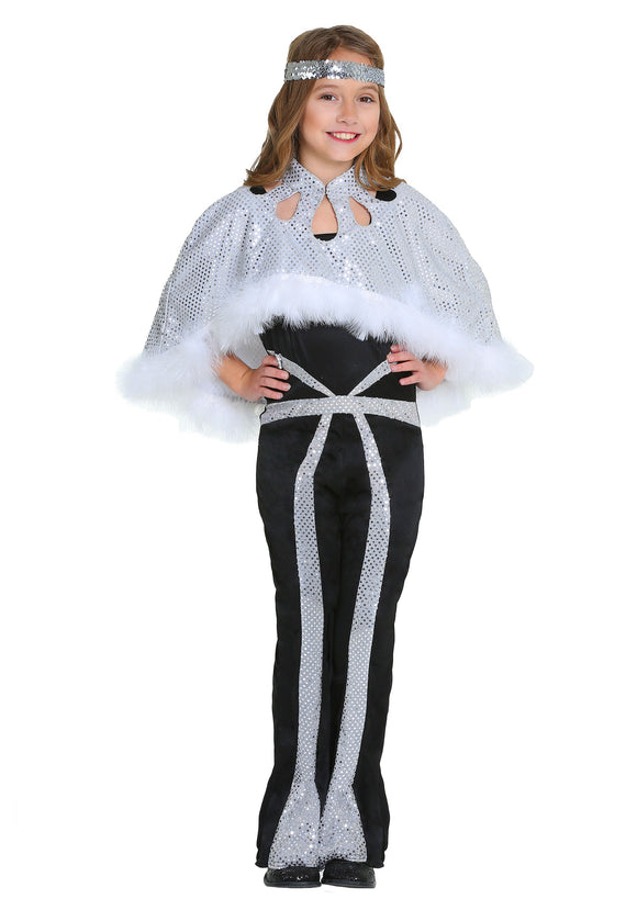 Dazzling Silver Disco Costume for Girls