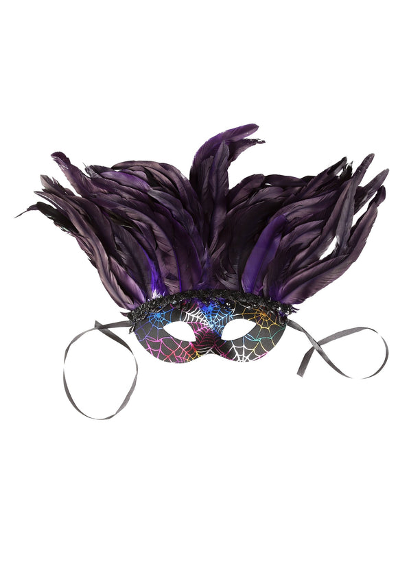 Feather Mardi Gras Deluxe Mask
