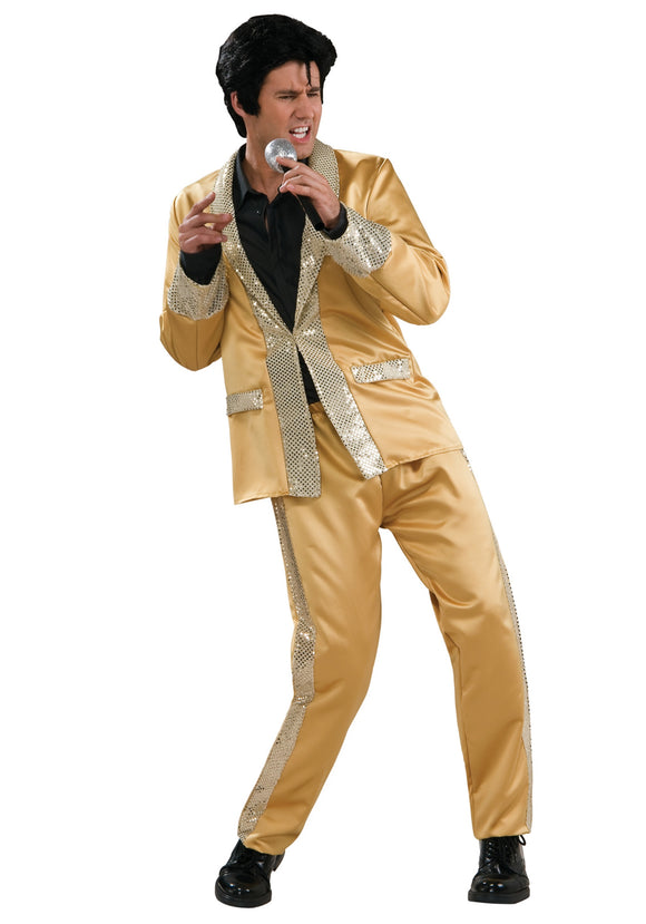 Deluxe Gold Satin Elvis Costumes