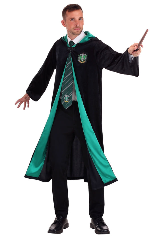 Deluxe Harry Potter Slytherin Robe Costume for Plus Size for Adults