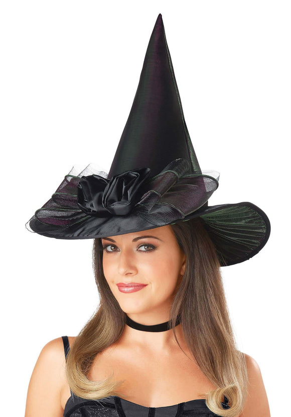 Deluxe Iridescent Women's Witch Hat