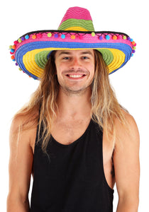 Deluxe Multicolor Striped Sombrero