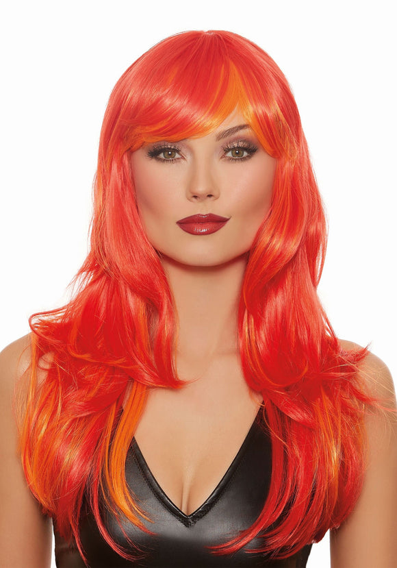 Deluxe Orange Wig for Women