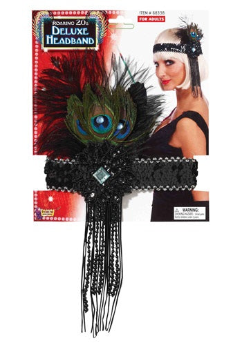 Deluxe Peacock Flapper Headband