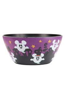 Mickey Tossed Ghost Black Bamboo Salad Bowl Disney