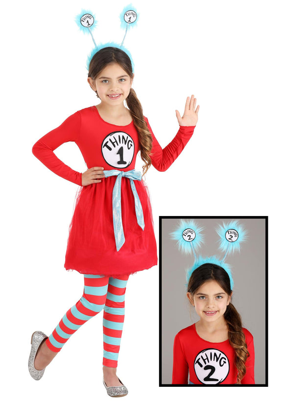 Girls Dr. Seuss Thing 1 & 2 Costume