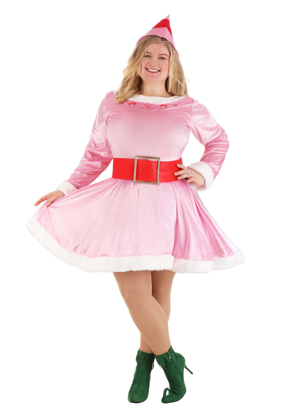 Women's Plus Size Elf Jovie Pink Costume
