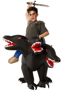 Kid's Evil 3-Headed Dog Ride On Inflatable Costume