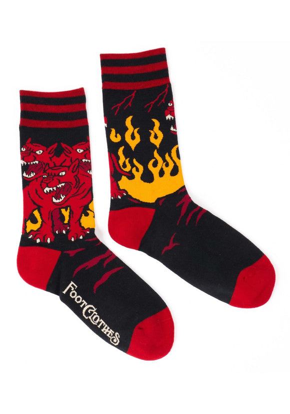 Evil AF Cerberus Flame Socks