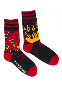 Evil AF Cerberus Flame Socks Unisex