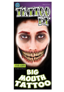 Evil Grin Temporary Big Mouth Tattoo Kit