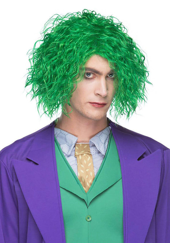 Evil Maniac Green Wig for Adults