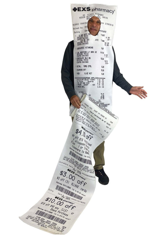 Adult EXS-ively Long Pharmacy Receipt Costume