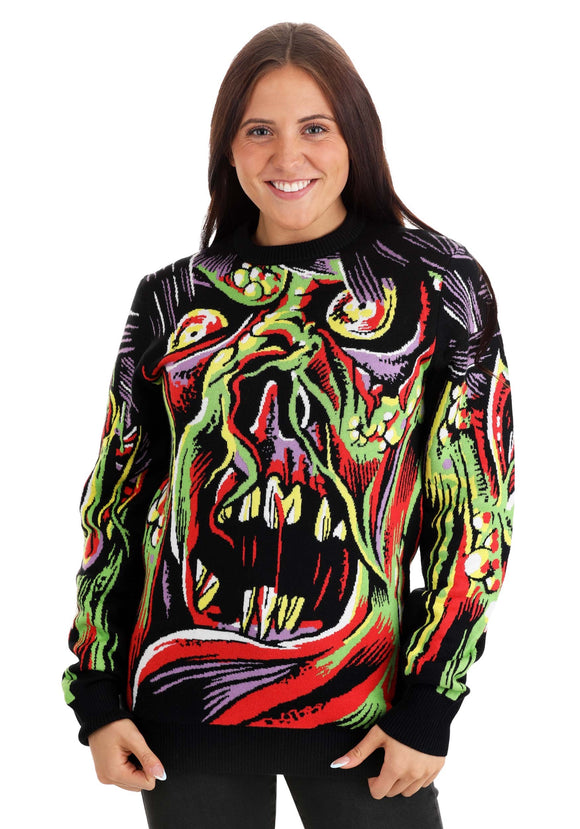 Adult Face the Monster Halloween Sweater