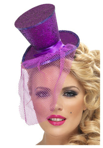 Purple Glitter Mini Top Hat