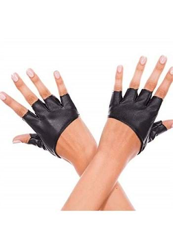 Fingerless Black Cropped Women's Gloves