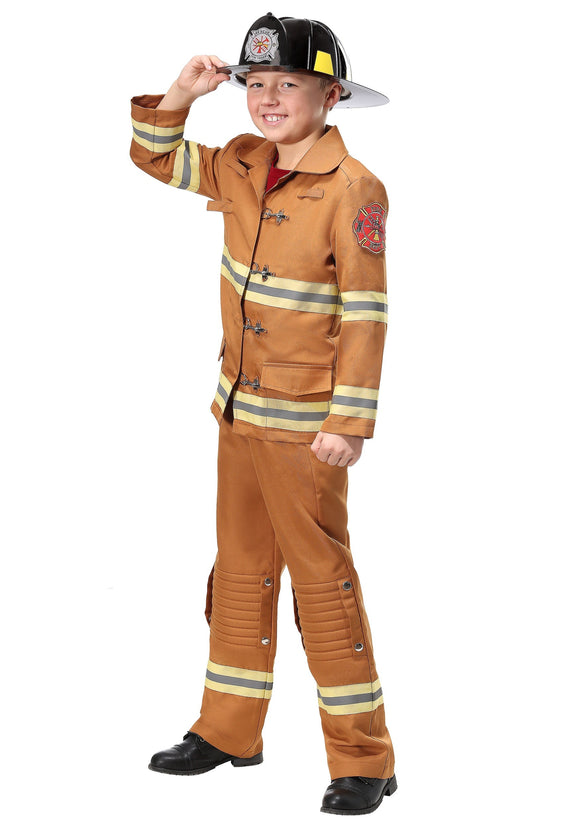 Firefighter Tan Uniform Costume for Kids