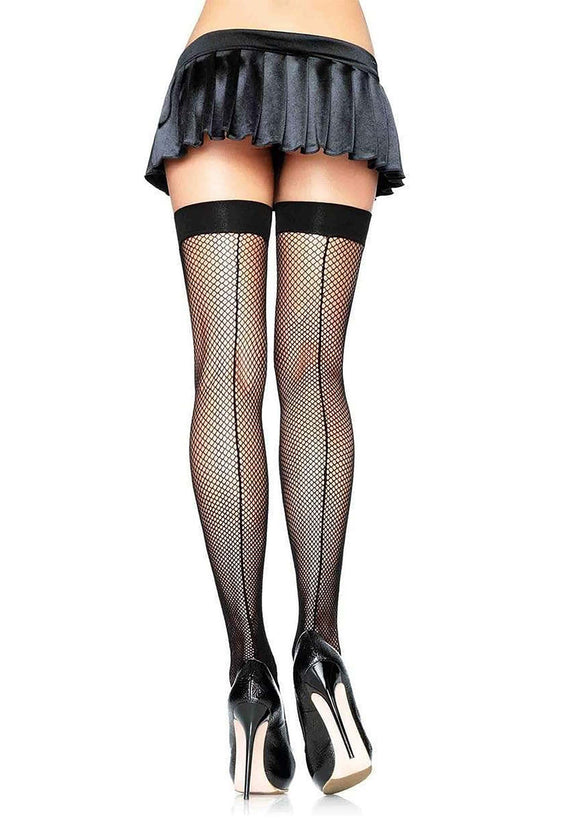 Fishnet Plus Size Thigh Highs with Backseam