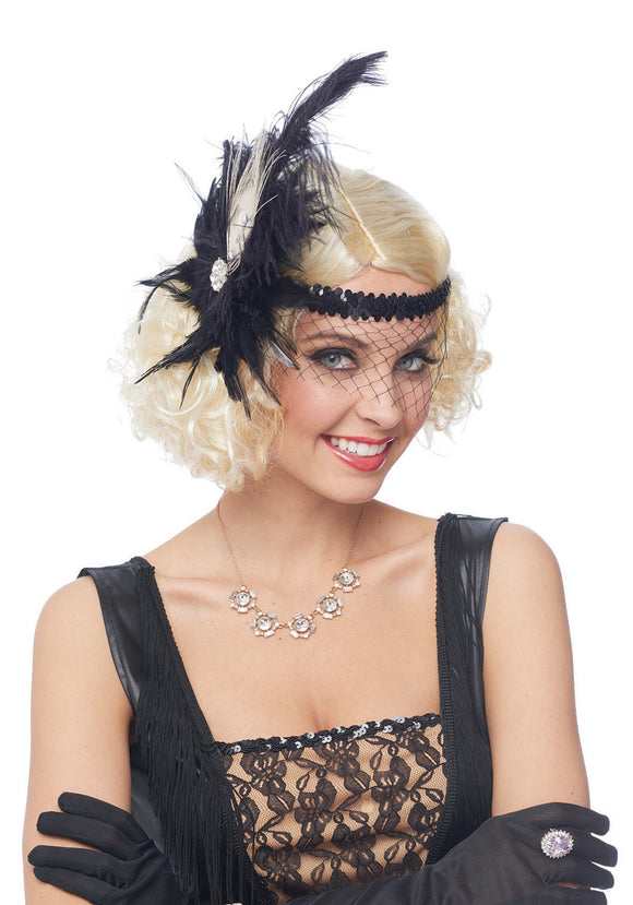 Flapper Headpiece w/ Birdcage Veil