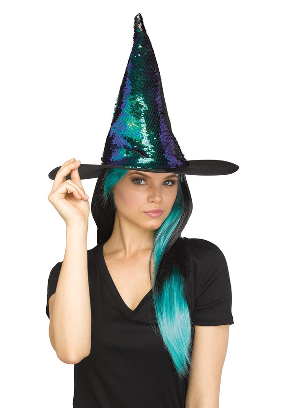 Witch Hat Flip Sequin Teal
