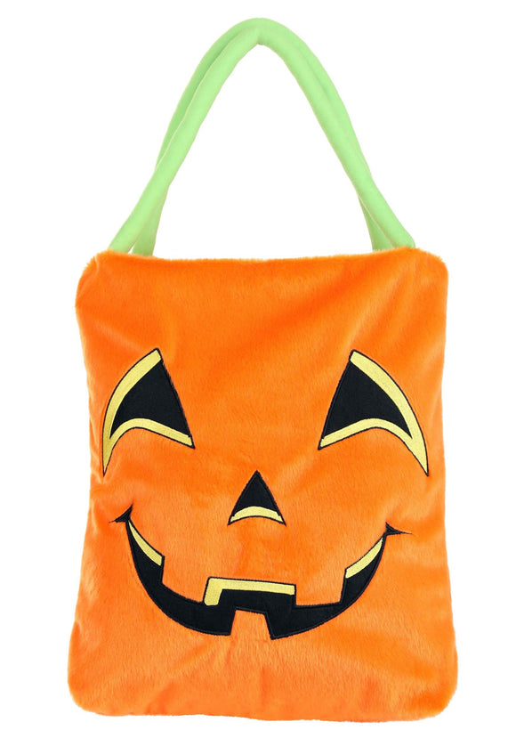 Fuzzy Pumpkin Trick-or-Treat Bag