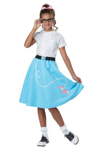 Blue 50's Poodle Skirt for Girls Costume
