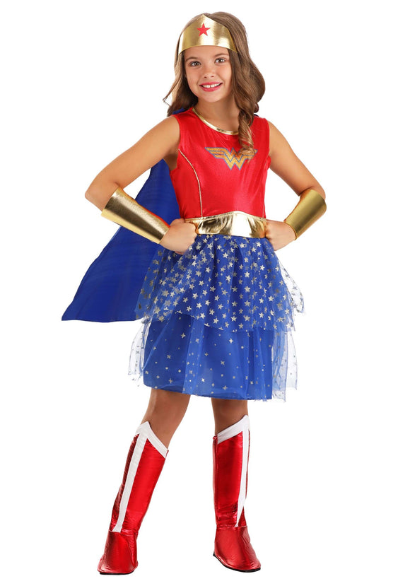 Caped Wonder Woman Girls Costume