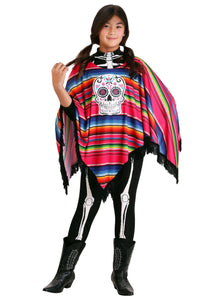 Day of the Dead Girl's Poncho Costume