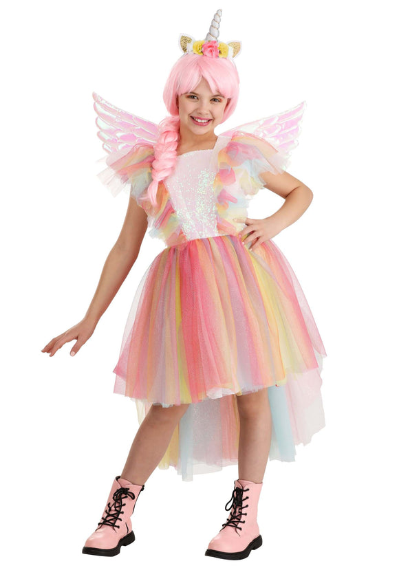 Deluxe Winged Unicorn Girl's Costume