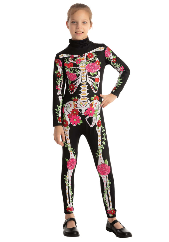 Floral Skeleton Girl's Costume