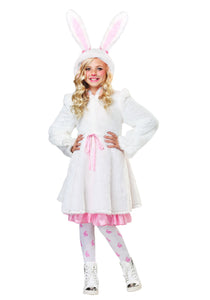 Fuzzy White Rabbit Costume for Girls