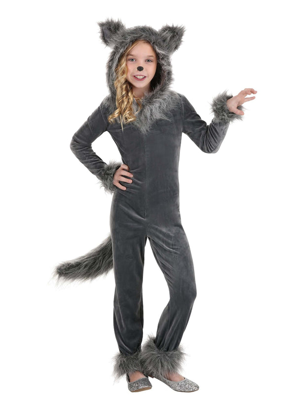 Grey Wolf Girl's Costume