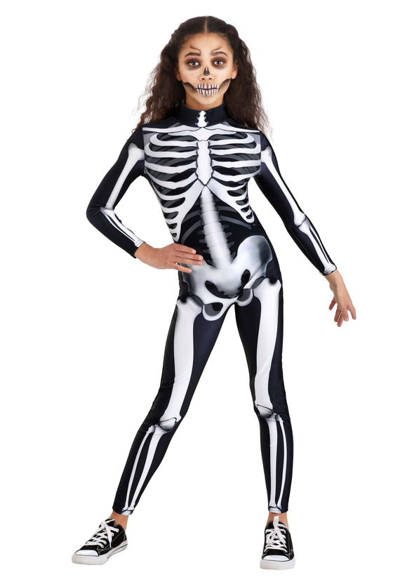 Jumpsuit Skeleton Costume for Girls