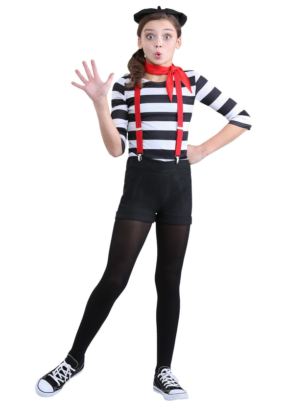 Mime Costume for Girls