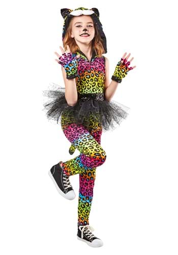 Neon Leopard Girl's Costume
