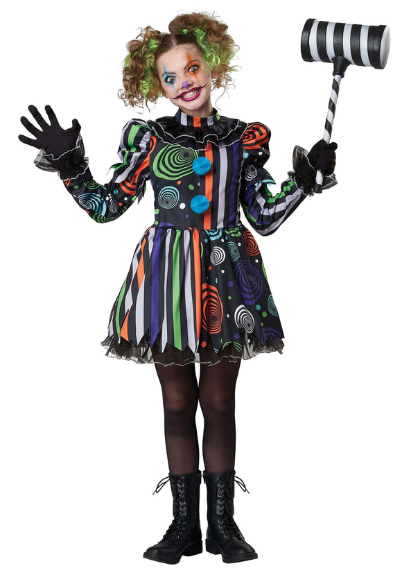Neon Nightmare Girl's Clown Costume