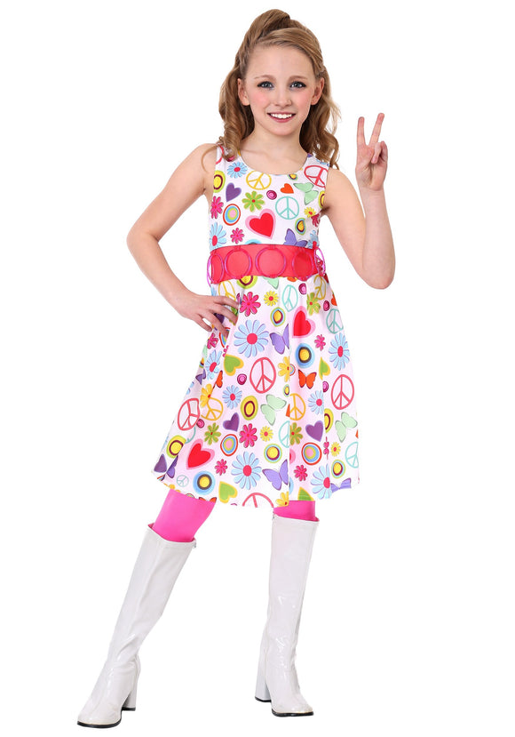 Peace & Love Hippie Costume for Girls