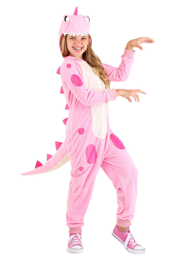 Pink Dinosaur Girl's Onesie