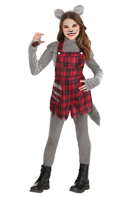 Plaid Werewolf Girl's Costume