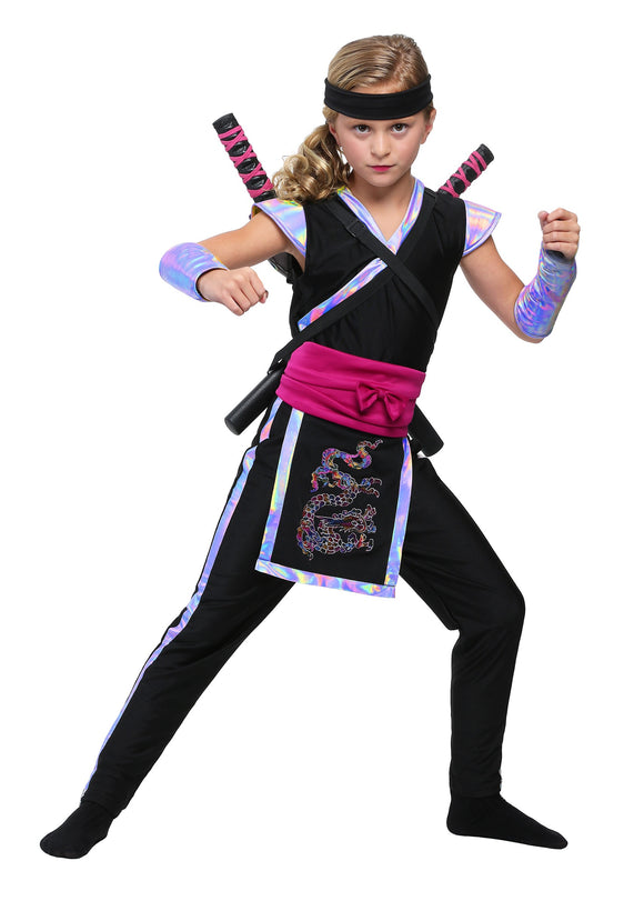 Rainbow Ninja Costume for Girls