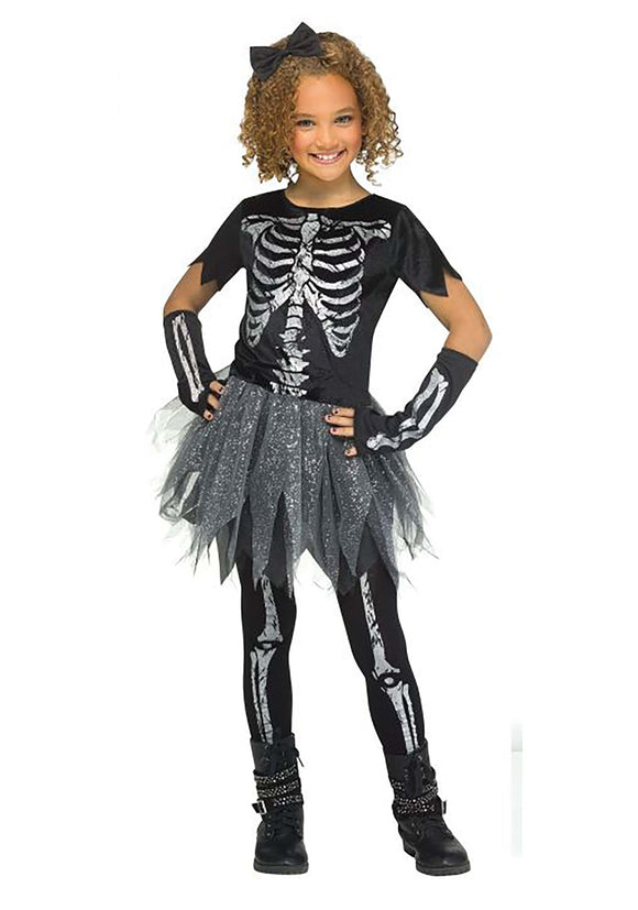 Silver Skele-Girl Costume for Girls