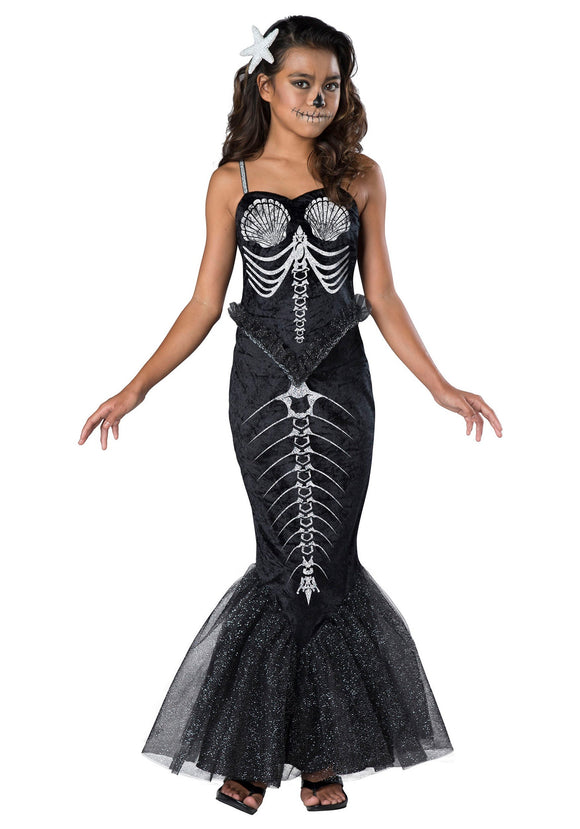 Skeleton Mermaid Costume for Girls