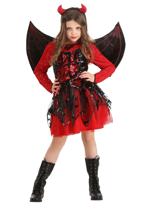 Sparkling Devil Girl's Costume Dress