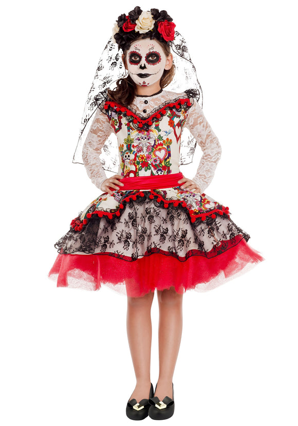 Sugar Skull Princess Girl's Costume