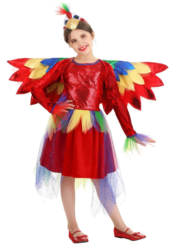 Girl's Tropical Parrot Costume Dress